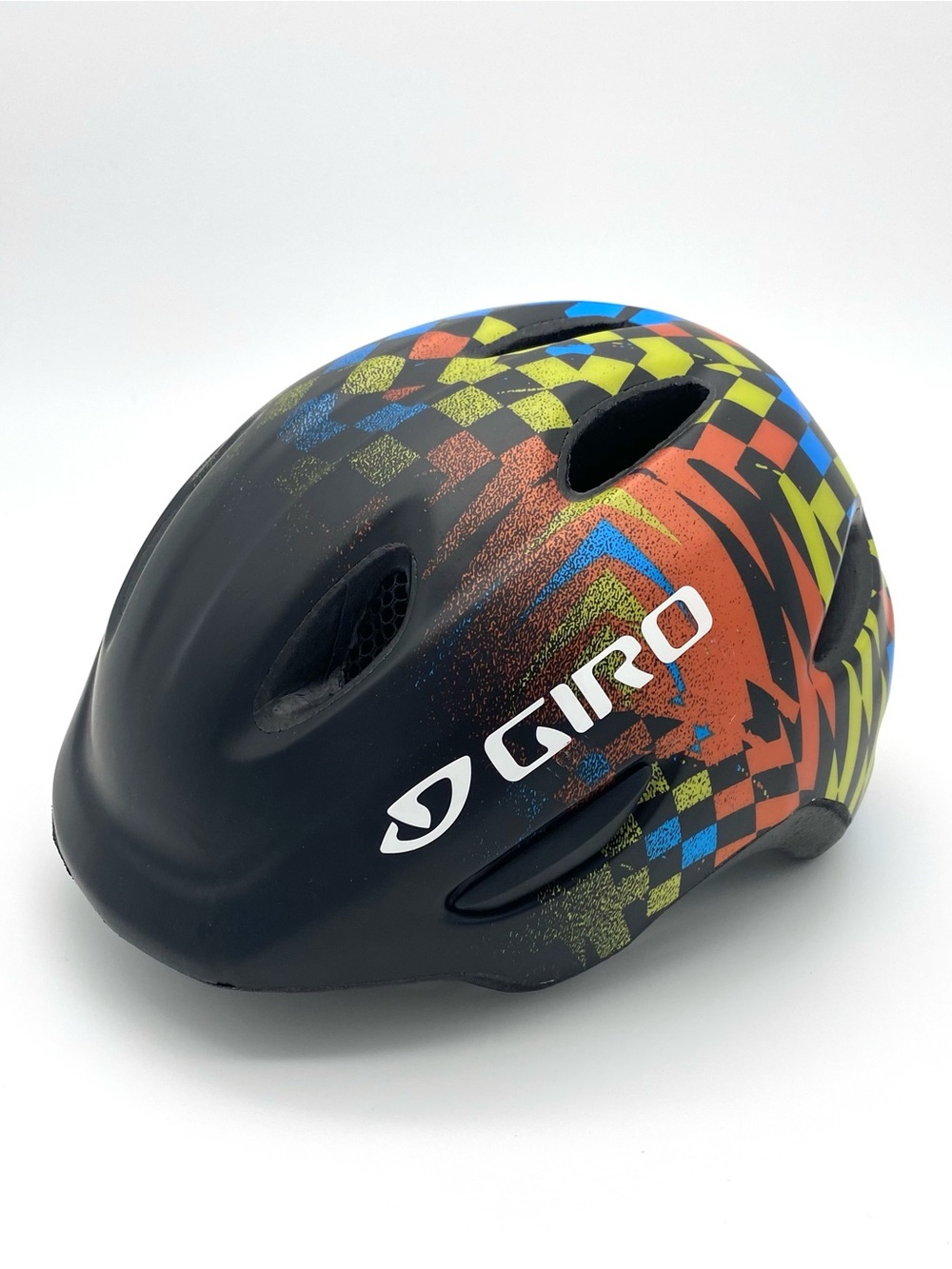 Giro Scamp Cycling Helmet Youth Small Matte Black/Check Fading